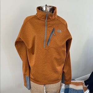 The North Face Burnt Orange Pullover with Gray Details